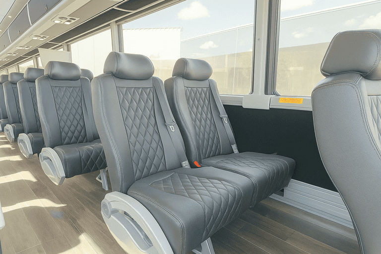 interior of Mesquite Coach Bus Service charter bus