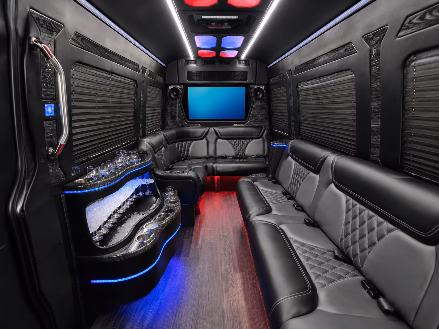 mesquite 50 passenger party bus inside