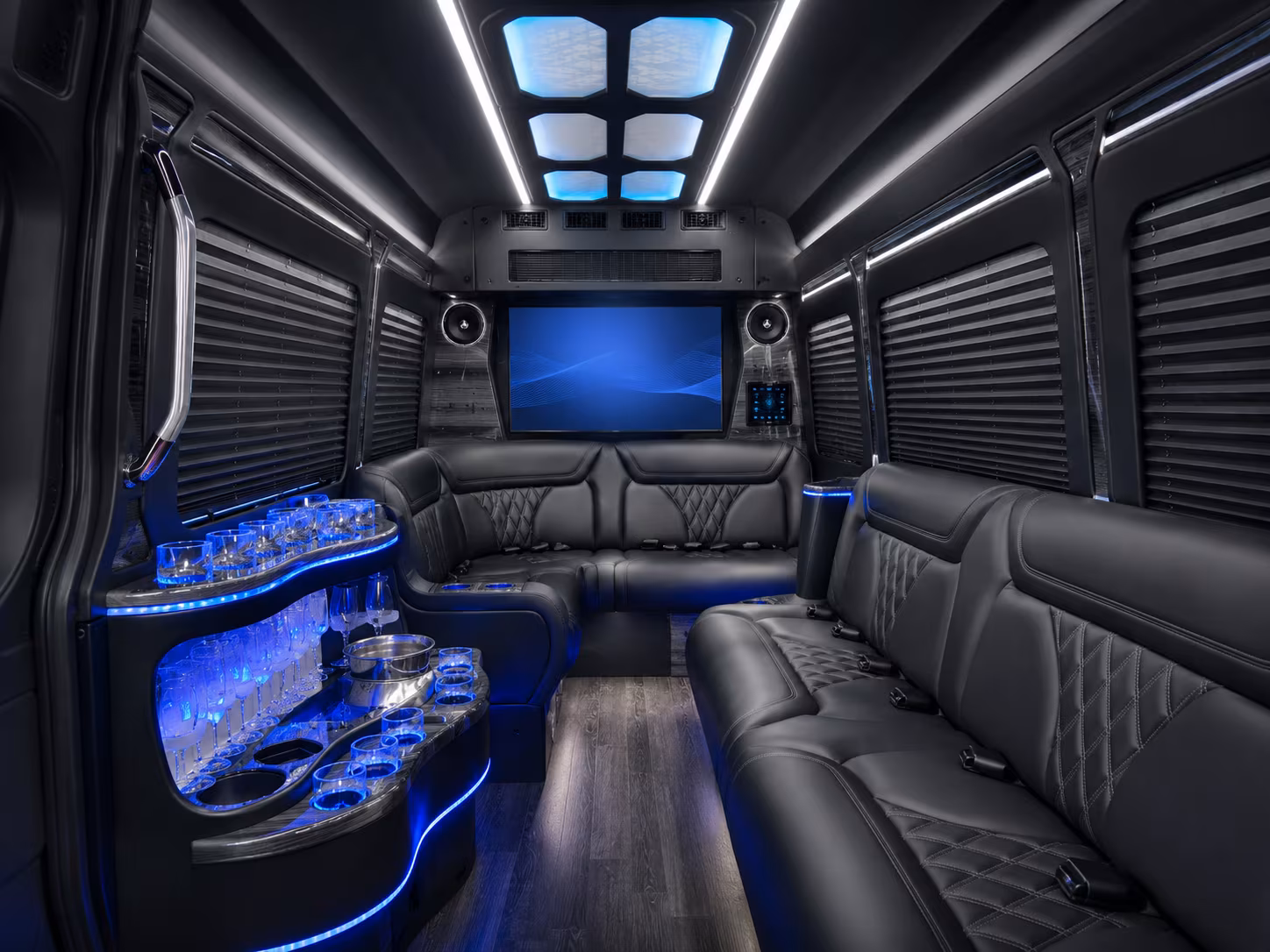 mesquite 50 passenger party bus interior