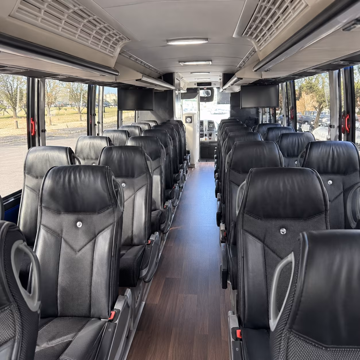 mesquite 56 passenger charter bus inside