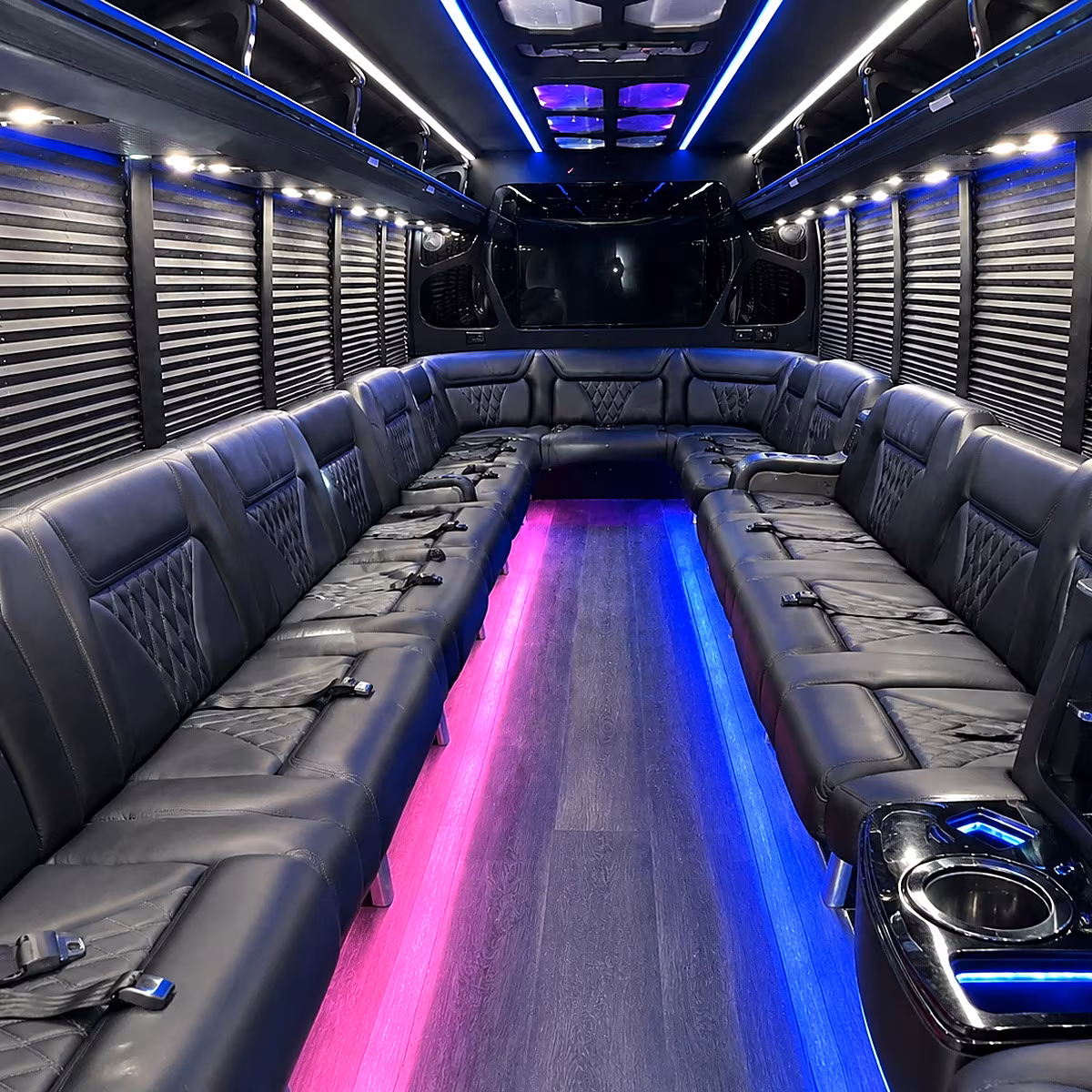 mesquite party bus rental interior